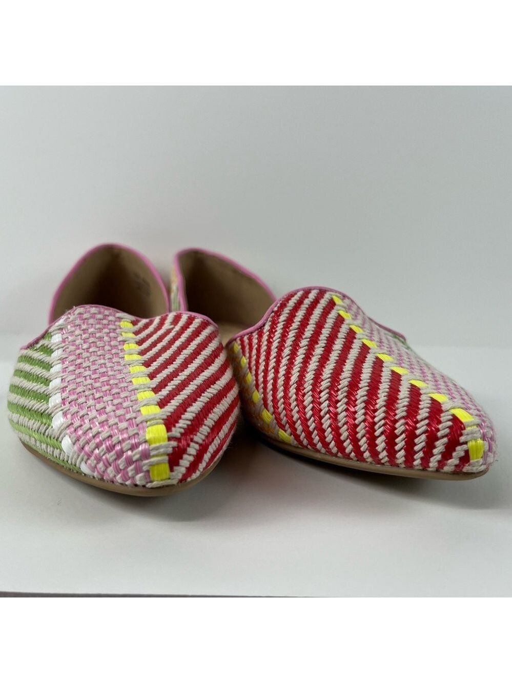 C Est 1946 Colorful Woven Multi Color Pointed Toe Flats size 10 New without Box - Picture 2 of 13